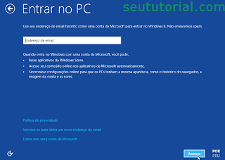 windows 8 quadrado com opções
