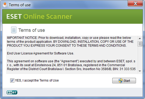 tutorial eset online scanner