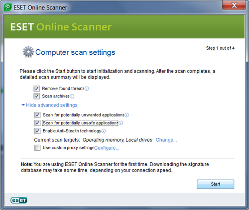 remover virus malware eset nod32 security