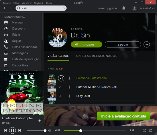spotify não precisa ficar cadastrando contas