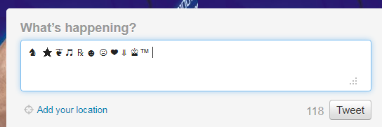 emoticons simbolos especiais no facebook e twitter