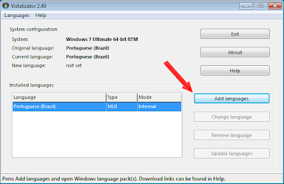 alterar idioma windows 7 professional