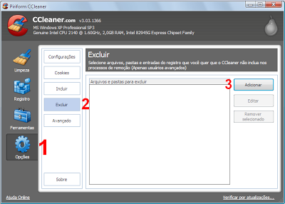 ccleaner colocar-arquivo-ou-programa-nas-exclusões-ccleaner