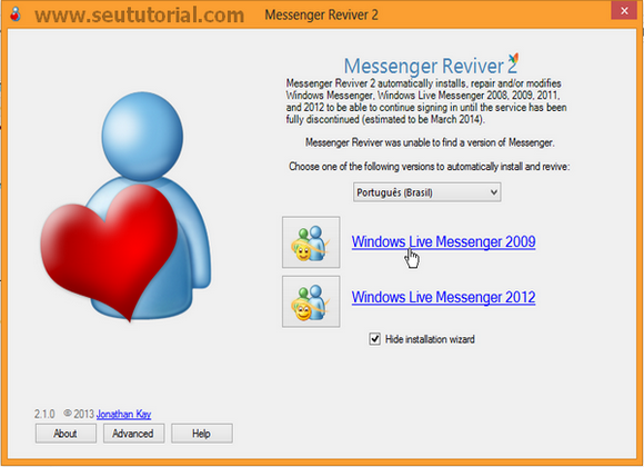 continuar com msn sem atualizar skype 2013