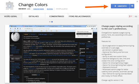 mudar cor de qualquer site