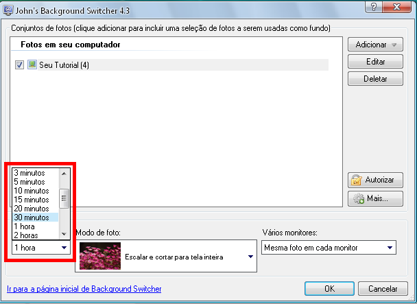 alterar wallpaper automaticamente windows 7